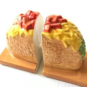 Taco Bookends Fun Colorful  Home Decor